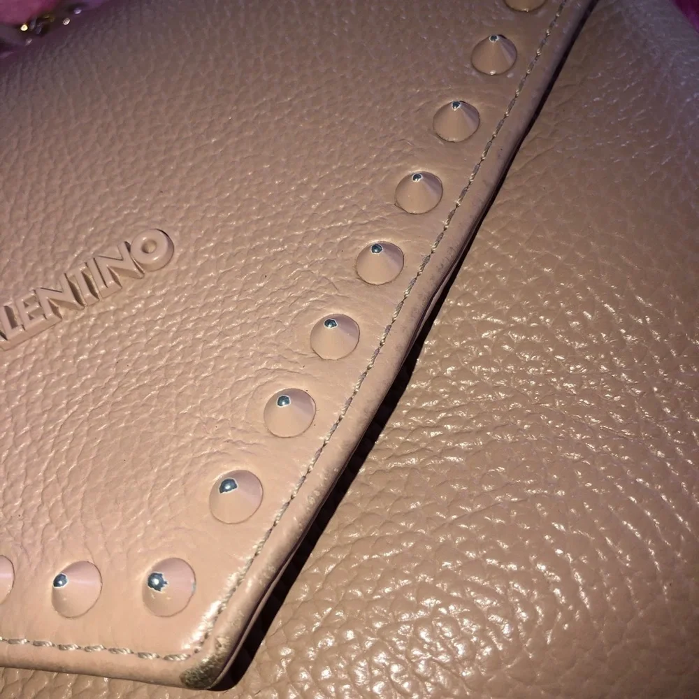 Valentino by Mario Valentino Tan Studded Shoulder Bag Gold Hardware